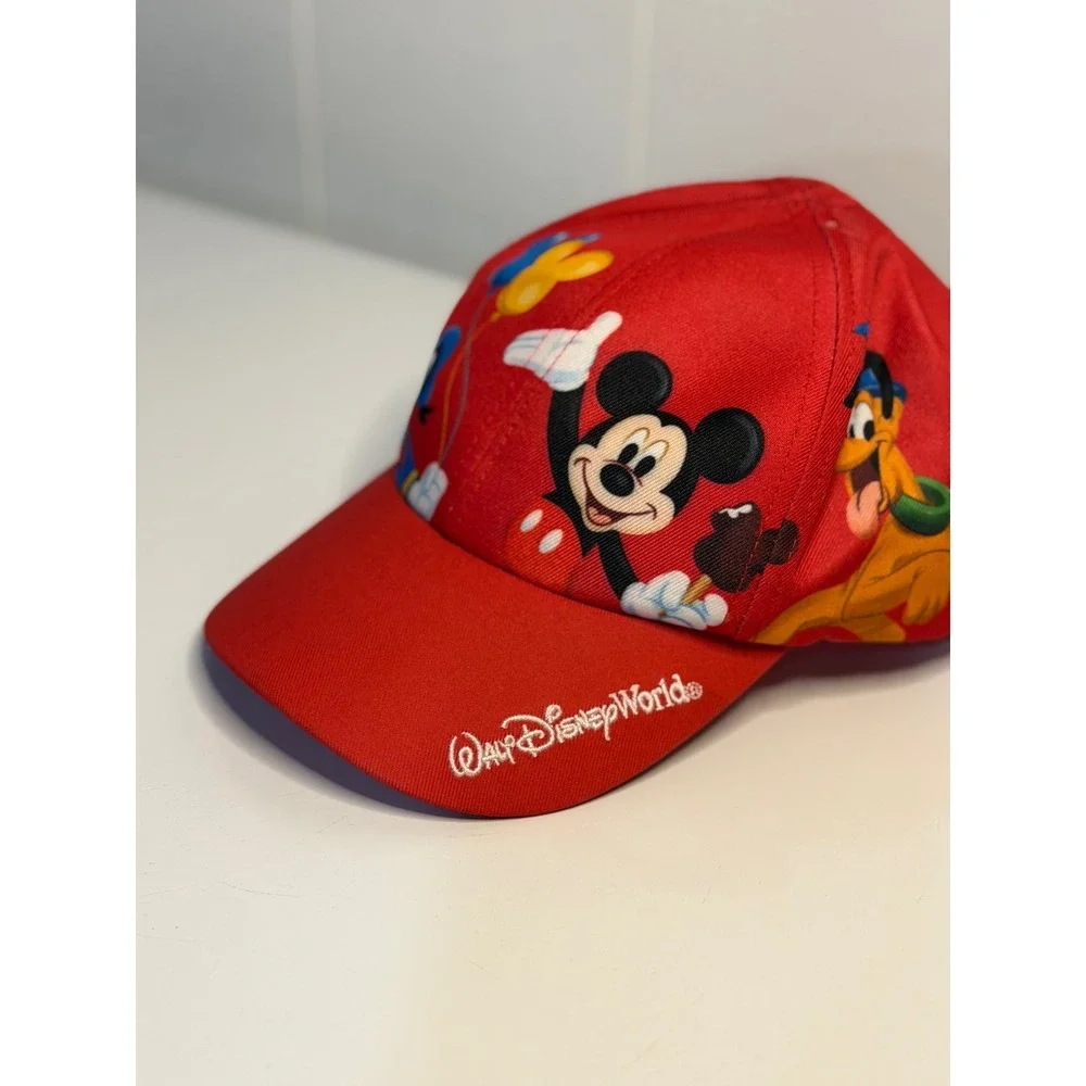 Disney Parks Mickey Mouse Baseball Hat Red Walt Disney World Pluto Donald‎ Duck